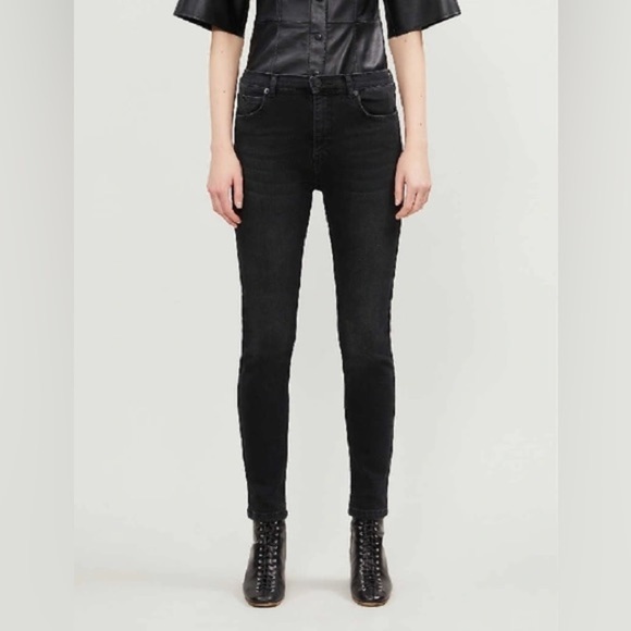 Whistles Black Sculpted High-rise Stretch-Denim Jeans - Picture 1 of 4
